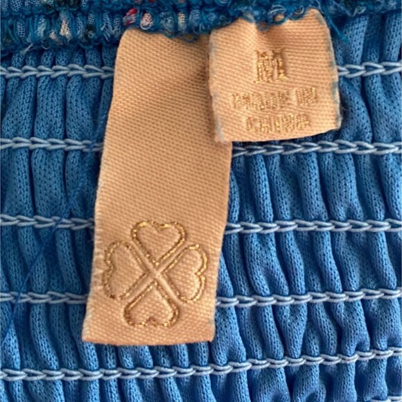 Boutique Womens Floral Square Neck Sundress-Blue-Size M-GUC - Picture 6 of 6